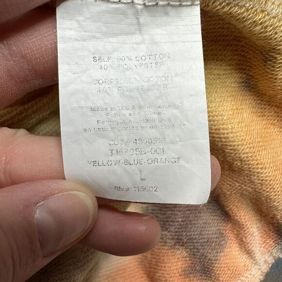 All in Favor Nordstrom Womens Size Large Tie Dye Sweatshirt Yellow Blue Orange - Picture 7 of 8